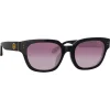 Linda Farrow - Deni D-Frame Sunglasses in Black Plum - LFL1243C3SUN - Linda Farrow Eyewear - Avvenice