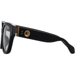 Linda Farrow - Deni D-Frame Optical Glasses in Black - LFL1243C4OPT - Linda Farrow Eyewear - Avvenice