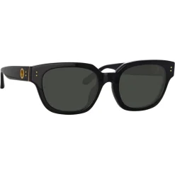 Linda Farrow - Deni D-Frame Sunglasses in Black - LFL1243C1SUN - Linda Farrow Eyewear - Avvenice