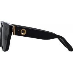 Linda Farrow - Deni D-Frame Sunglasses in Black - LFL1243C1SUN - Linda Farrow Eyewear - Avvenice