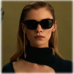 Linda Farrow - Deni D-Frame Sunglasses in Black - LFL1243C1SUN - Linda Farrow Eyewear - Avvenice