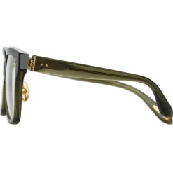 Linda Farrow - Desiree D-Frame Optical Glasses in Green - LFL1322C7OPT - Linda Farrow Eyewear - Avvenice