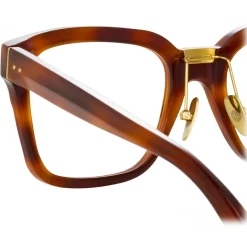 Linda Farrow - Desiree D-Frame Optical Glasses in Horn - LFL1322C3OPT - Linda Farrow Eyewear - Avvenice