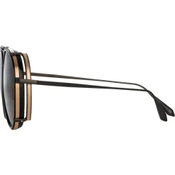 Linda Farrow - Dimitri Aviator Sunglasses in Matt Nickel - LFL1362C1SUN - Linda Farrow Eyewear - Avvenice