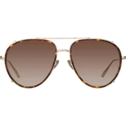 Linda Farrow - Dimitri Aviator Sunglasses in Light Gold - LFL1362C3SUN - Linda Farrow Eyewear - Avvenice
