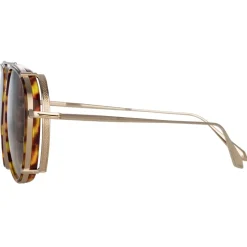 Linda Farrow - Dimitri Aviator Sunglasses in Light Gold - LFL1362C3SUN - Linda Farrow Eyewear - Avvenice