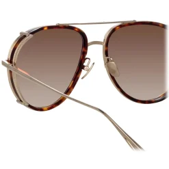 Linda Farrow - Dimitri Aviator Sunglasses in Light Gold - LFL1362C3SUN - Linda Farrow Eyewear - Avvenice