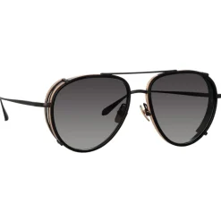 Linda Farrow - Dimitri Aviator Sunglasses in Yellow Gold - LFL1362C2SUN - Linda Farrow Eyewear - Avvenice