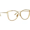 Linda Farrow - Dinah Cat Eye Optical Frame in Yellow Gold - LFL1422C5OPT - Linda Farrow Eyewear - Avvenice