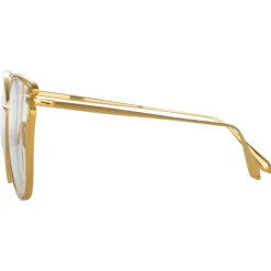 Linda Farrow - Dinah Cat Eye Optical Frame in Yellow Gold - LFL1422C5OPT - Linda Farrow Eyewear - Avvenice