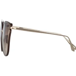 Linda Farrow - Dinah Cat Eye Sunglasses in Light Gold - LFL1422C2SUN - Linda Farrow Eyewear - Avvenice