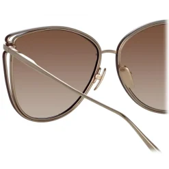 Linda Farrow - Dinah Cat Eye Sunglasses in Light Gold - LFL1422C2SUN - Linda Farrow Eyewear - Avvenice