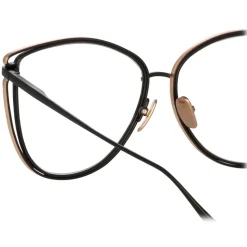 Linda Farrow - Dinah Cat Eye Optical Frame in Matt Nickel - LFL1422C4OPT - Linda Farrow Eyewear - Avvenice