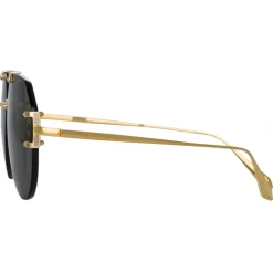 Linda Farrow - Duit Aviator Sunglasses in Yellow Gold - LFL1266C2SUN - Linda Farrow Eyewear - Avvenice