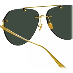 Linda Farrow - Duit Aviator Sunglasses in Yellow Gold - LFL1266C2SUN - Linda Farrow Eyewear - Avvenice