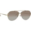 Linda Farrow - Duit Aviator Sunglasses in Light Gold - LFL1266C3SUN - Linda Farrow Eyewear - Avvenice