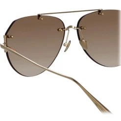 Linda Farrow - Duit Aviator Sunglasses in Light Gold - LFL1266C3SUN - Linda Farrow Eyewear - Avvenice