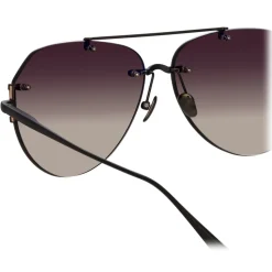 Linda Farrow - Duit Aviator Sunglasses in Black - LFL1266C1SUN - Linda Farrow Eyewear - Avvenice