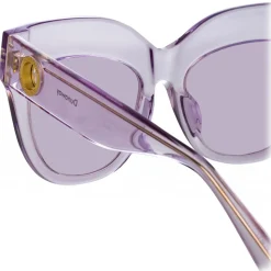 Linda Farrow - Dunaway Oversized Sunglasses in Lilac - LFL1049C13SUN - Linda Farrow Eyewear - Avvenice