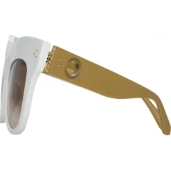 Linda Farrow - Dunaway Oversized Sunglasses in White - LFL1049C17SUN - Linda Farrow Eyewear - Avvenice