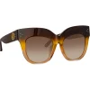 Linda Farrow - Dunaway Oversized Sunglasses in Brown - LFL1049C18SUN - Linda Farrow Eyewear - Avvenice