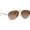 Linda Farrow - Edano Aviator Sunglasses in Yellow Gold - LFL1444C1SUN - Linda Farrow Eyewear - Avvenice