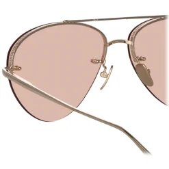 Linda Farrow - Edano Aviator Sunglasses in Light Gold - LFL1444C3SUN - Linda Farrow Eyewear - Avvenice