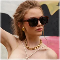 Linda Farrow - Edson D-Frame Sunglasses in Tortoiseshell - LFL1385C4SUN - Linda Farrow Eyewear - Avvenice