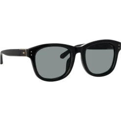 Linda Farrow - Edson D-Frame Sunglasses in Black - LFL1385C4SUN - Linda Farrow Eyewear - Avvenice