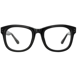 Linda Farrow - Edson Optical D-Frame in Black and Nickel - LFL1385C7OPT - Linda Farrow Eyewear - Avvenice