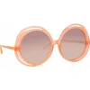 Linda Farrow - Ellen Round Sunglasses in Orange - LFL1172C4SUN - Linda Farrow Eyewear - Avvenice