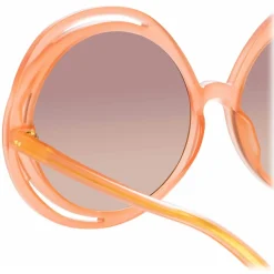 Linda Farrow - Ellen Round Sunglasses in Orange - LFL1172C4SUN - Linda Farrow Eyewear - Avvenice