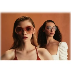 Linda Farrow - Ellen Round Sunglasses in Orange - LFL1172C4SUN - Linda Farrow Eyewear - Avvenice
