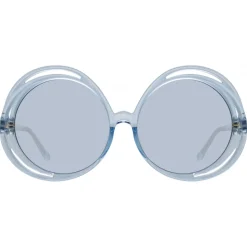 Linda Farrow - Ellen Round Sunglasses in Blue - LFL1172C6SUN - Linda Farrow Eyewear - Avvenice