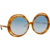 Linda Farrow - Ellen Round Sunglasses in Brown - LFL1172C3SUN - Linda Farrow Eyewear - Avvenice