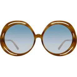 Linda Farrow - Ellen Round Sunglasses in Brown - LFL1172C3SUN - Linda Farrow Eyewear - Avvenice