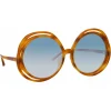 Linda Farrow - Ellen Round Sunglasses in Horn - LFL1172C3SUN - Linda Farrow Eyewear - Avvenice