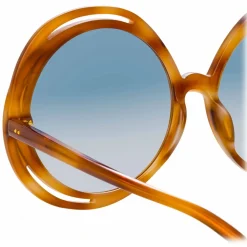 Linda Farrow - Ellen Round Sunglasses in Horn - LFL1172C3SUN - Linda Farrow Eyewear - Avvenice
