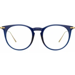 Linda Farrow - Ellis A Oval Optical Glasses in Navy - LF54AC3OPT - Linda Farrow Eyewear - Avvenice