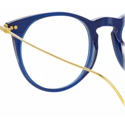 Linda Farrow - Ellis Oval Optical Glasses in Navy - LF54C3OPT - Linda Farrow Eyewear - Avvenice