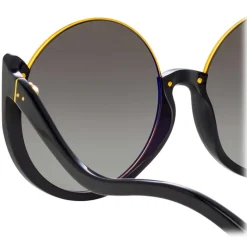 Linda Farrow - Elodie Flat Top Sunglasses in Black - LFL1167C1SUN - Linda Farrow Eyewear - Avvenice