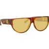 Linda Farrow - Elodie Flat Top Sunglasses in Horn - LFL1302C3SUN - Linda Farrow Eyewear - Avvenice