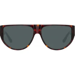 Linda Farrow - Elodie Flat Top Sunglasses in Horn - LFL1302C2SUN - Linda Farrow Eyewear - Avvenice
