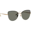 Linda Farrow - Eloise Cat Eye Sunglasses in Black Yellow Gold - LFL1336C6OPT - Linda Farrow Eyewear - Avvenice