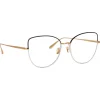 Linda Farrow - Eloise Cat Eye Optical Glasses in Black Yellow Gold - LFL1336C5OPT - Linda Farrow Eyewear - Avvenice