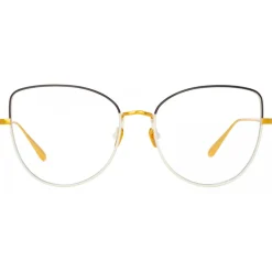 Linda Farrow - Eloise Cat Eye Optical Glasses in Mocha Light Gold - LFL1336C6OPT - Linda Farrow Eyewear - Avvenice