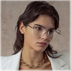 Linda Farrow - Eloise Cat Eye Optical Glasses in Mocha Light Gold - LFL1336C6OPT - Linda Farrow Eyewear - Avvenice