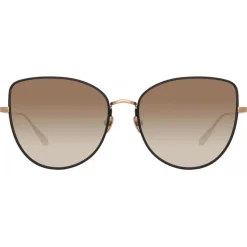 Linda Farrow - Eloise Cat Eye Sunglasses in Rose Gold - LFL1336C4SUN - Linda Farrow Eyewear - Avvenice