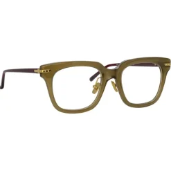 Linda Farrow - Empire D-Frame Optical Glasses in Green - LF28AC4OPT - Linda Farrow Eyewear - Avvenice