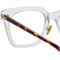 Linda Farrow - Empire D-Frame Optical Glasses in Clear - LF28C3OPT - Linda Farrow Eyewear - Avvenice